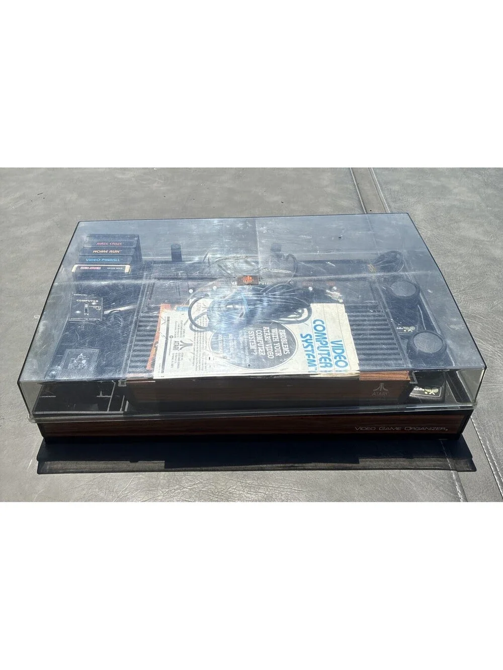 Atari 2600cx-a System Woodgrain Controller Games  & Hartzell Organizer Works